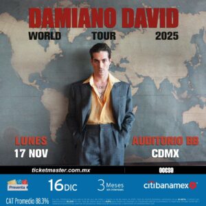 🚨 PRE-VENTA🚨 DAMIANO DAVID Auditorio BB CDMX, 17 de Noviembre2025