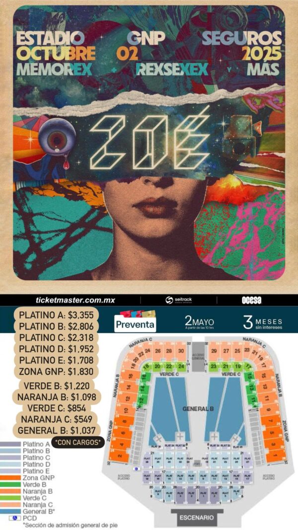 PRE-VENTA, ZOÉ Estadio GNP CDMX, 02 de Octubre 2025 - Image 2