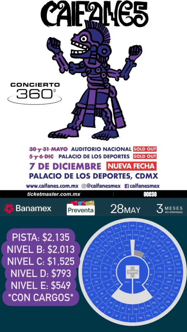 Boletos Caifanes CDMX (7 Dic) Palacio Deportes | TicketGoMX - Image 2