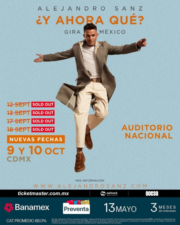 ALEJANDRO SANZ 9 Y 10 2025 CDMX Auditorio Nacional