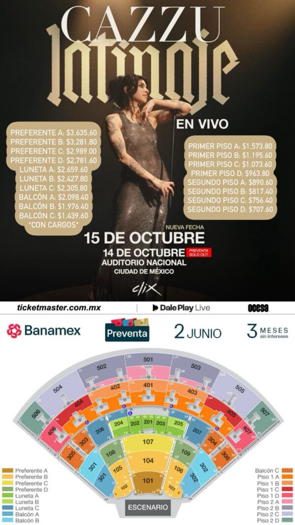 CAZZU,  15 de Octubre 2025, Auditorio Nacional CDMX - Image 2