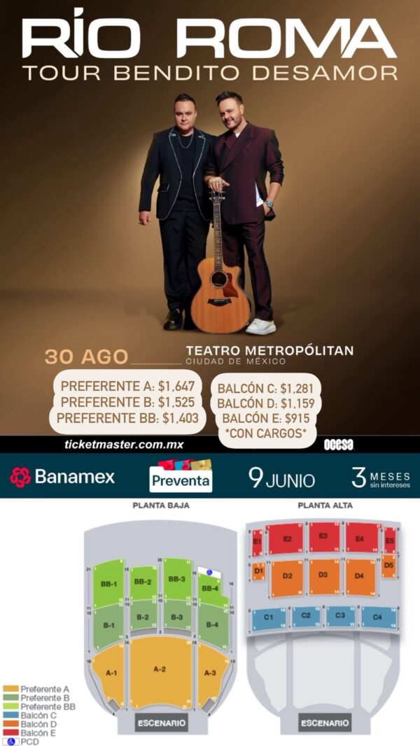 RIO ROMA, 30 de Agosto 2025, Teatro Metropolitan CDMX - Image 2