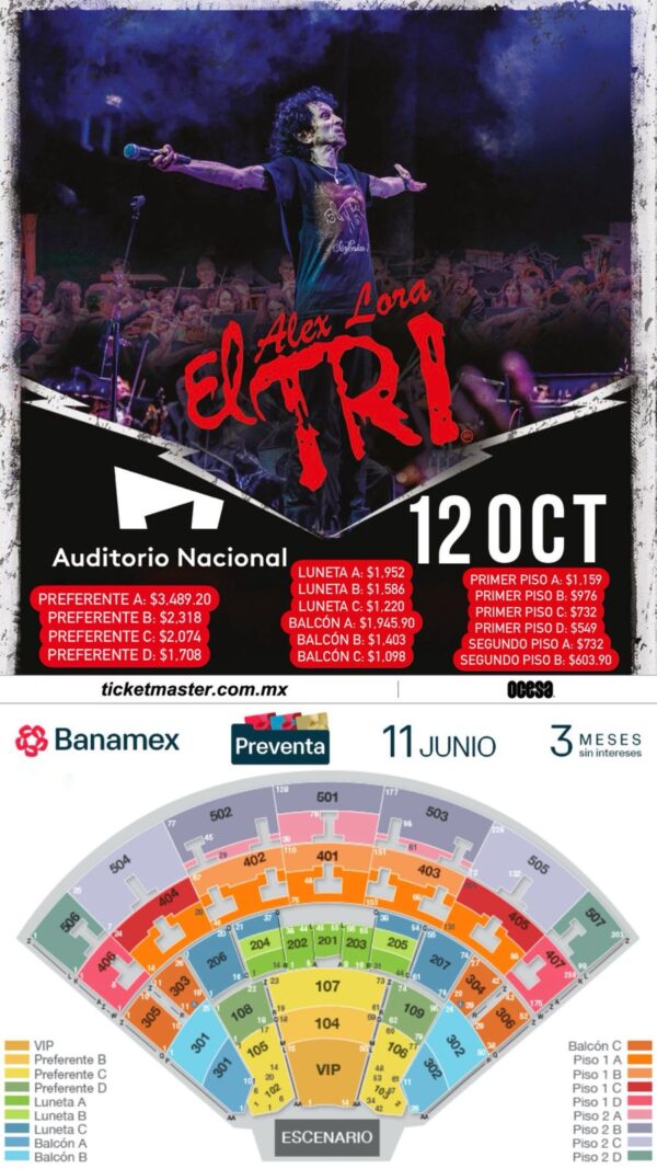 EL TRI ALEX LORA,  13 de Octubre 2025, Auditorio Nacional CDMX - Image 2