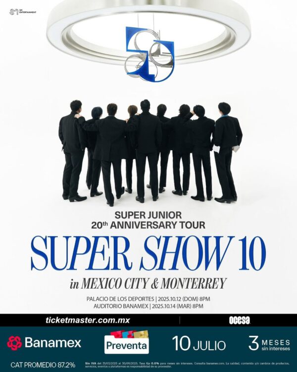 SUPER JUNIOR 20th Anniversary  TOUR  SUPER SHOW 10  Domingo 12 de Octubre del 2025   Palacio de los Deportes   CDMX  México