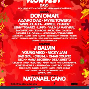 Coca-Cola Flow Fest  22 y 23 de Noviembre del 2025 Autódromo Hermanos Rodríguez CDMX México