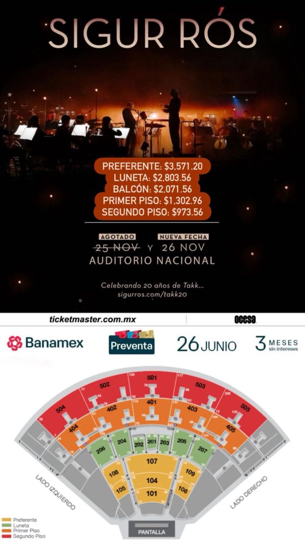 SIGUR RÓS  Presentándose con Orquesta de 41 Músicos  26 de Noviembre del 2025  Auditorio Nacional  CDMX México