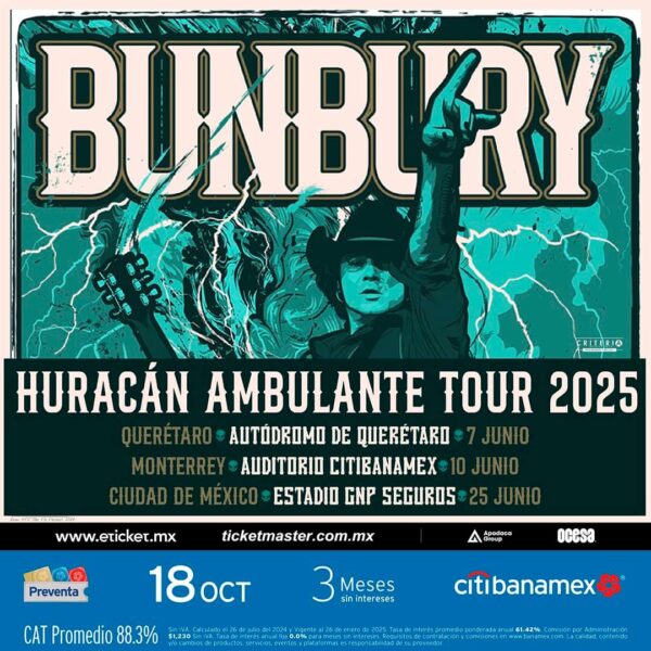 Enrique Bunbury mié, 25 de jun de 2025  Estadio GNP Seguros, Ciudad de México, CDMX