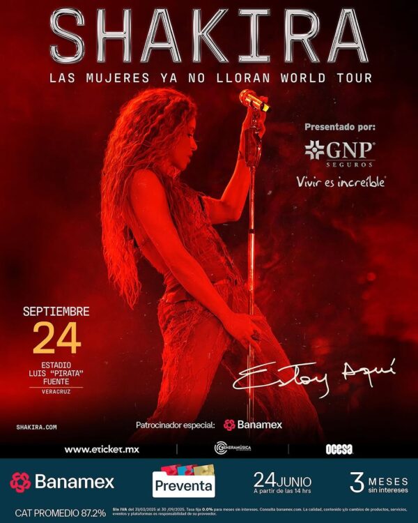 Shakira  24 de Septiembre del 2025  Estadio Luis Pirata Fuente Veracruz