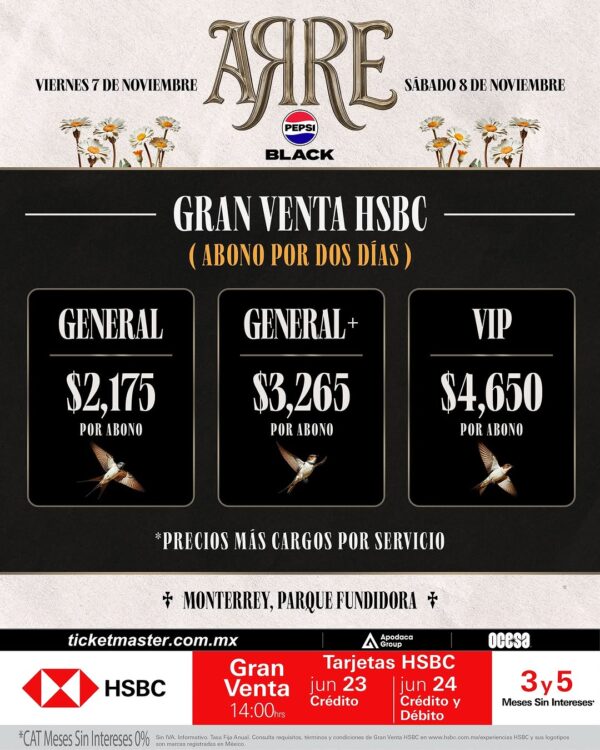 FESTIVAL ARRE PEPSI BLACK Parque Fundidora, Monterrey, NL 7 y 8 de noviembre de 2025