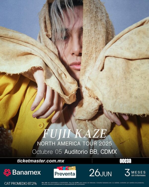FUJII KAZE  NORTH AMERICA TOUR  Domingo 5 de Octubre del 2025  Auditorio BB  CDMX  México