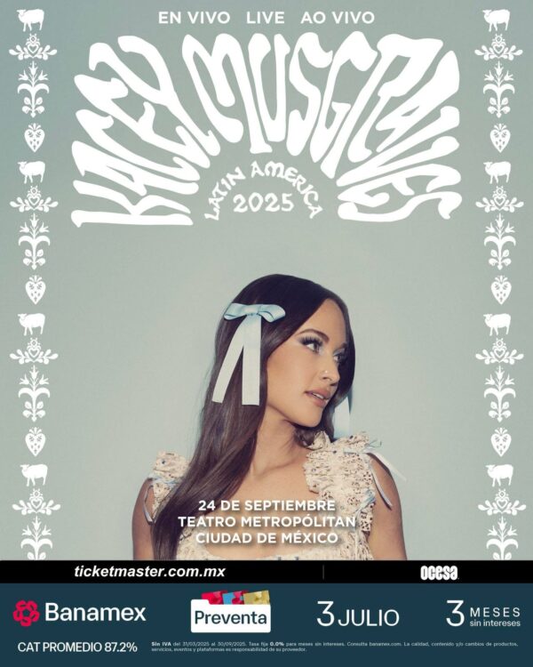 KACEY MUSGRAVES, 24 de Septiembre 2025, Teatro Metropolitan CDMX