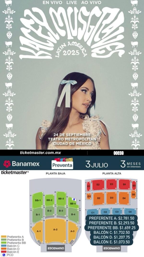 KACEY MUSGRAVES, 24 de Septiembre 2025, Teatro Metropolitan CDMX - Image 2