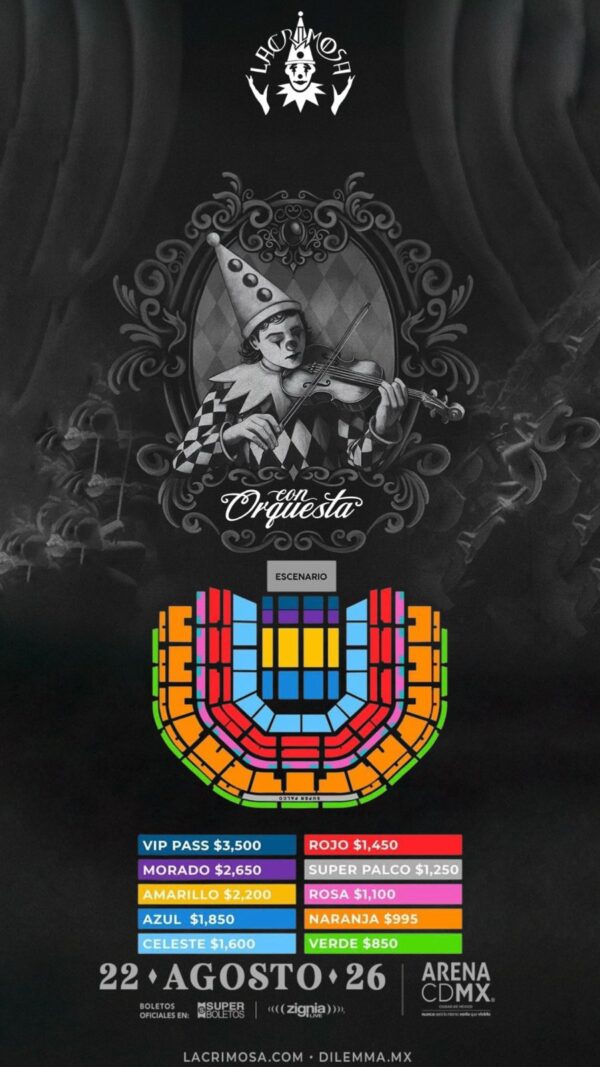 LACRIMOSA: CON ORQUESTA, 22 de Agosto 2025, Arena CDMX - Image 2