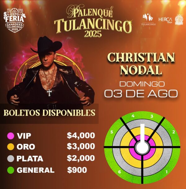CHRISTIAN NODAL, 03 de Agosto 2025, Palenque Tulancingo HIDALGO - Image 2