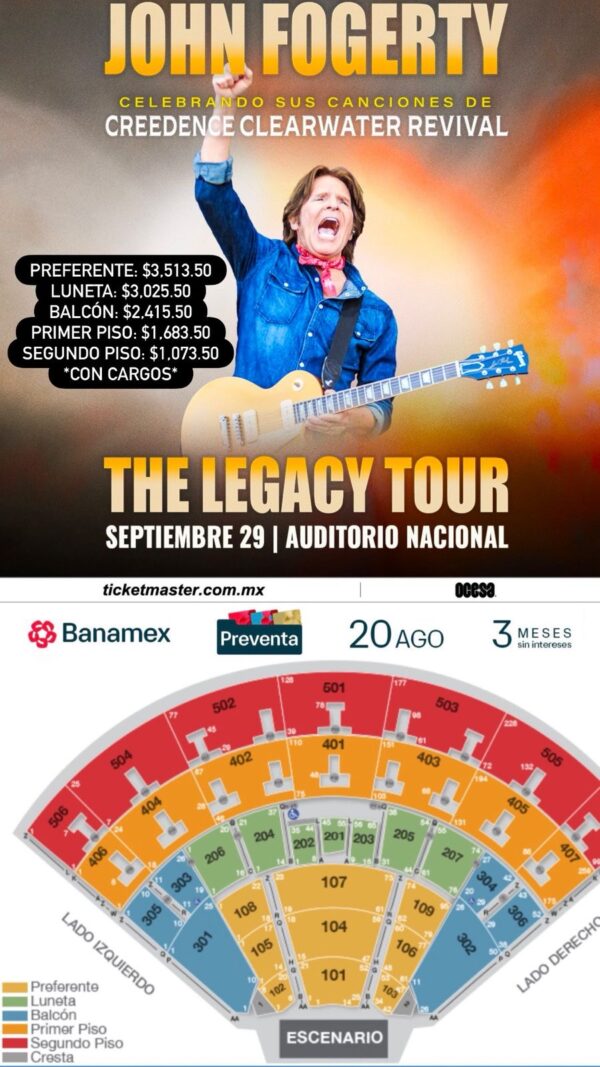 JOHN FOGERTY, 29 de Septiembre 2025, Auditorio Nacional CDMX - Image 2