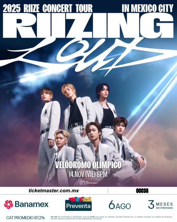 RIIZE, RIIZING LOUD TOUR IN NORTH AMERICA, 14 de Noviembre 2025, Velódromo Olímpico CDMX