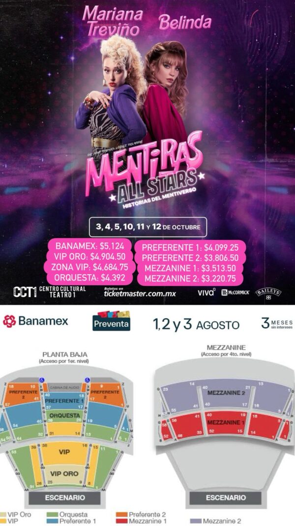MENTIRAS ALL STAR MARIANA TREVIÑO & BELINDA, 04 de Octubre 2025, Centro Cultural Teatro 1 CDMX - Image 2