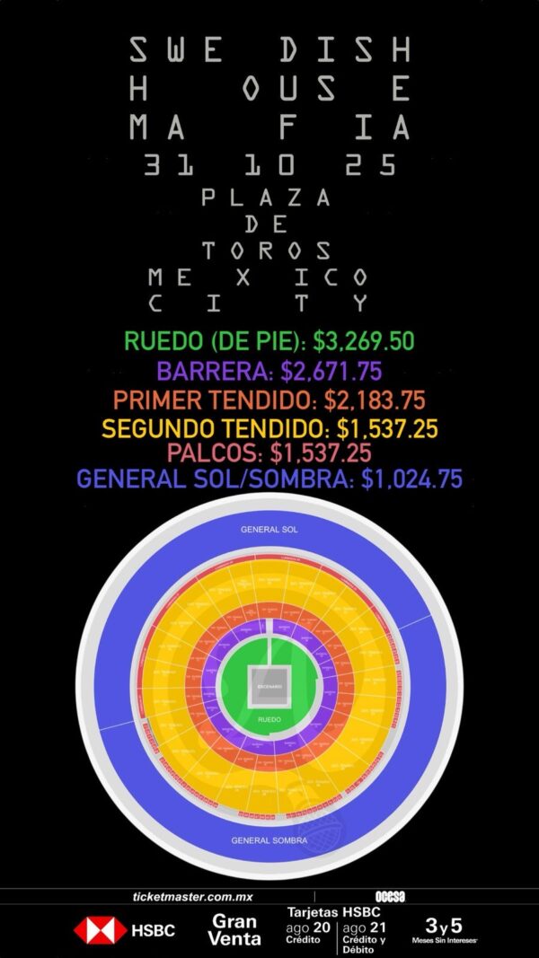 SWIDESH HOUSE MAFIA, 31 de Octubre 2025, Plaza de Toros CDMX - Image 2