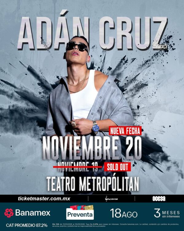 Adán Cruz 20 de noviembre en el Teatro Metropólitan