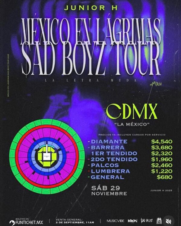 JUNIOR H México en Lagrimas SAD BOYZ TOUR, 29 de Noviembre del 2025, Plaza de Toros CDMX - Image 3