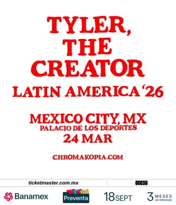 PAQUETES VIP TYLER THE CREATOR, 24 de Marzo del 2026, Palacio de los Deportes CDMX