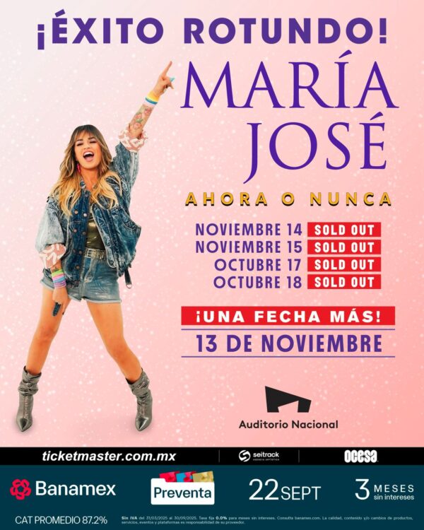 MARÍA JOSÉ,  13 de Noviembre 2025, Auditorio Nacional CDMX