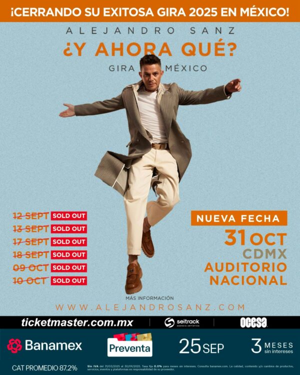 Alejandro Sanz 31 de Octubre Auditorio Nacional CDMX