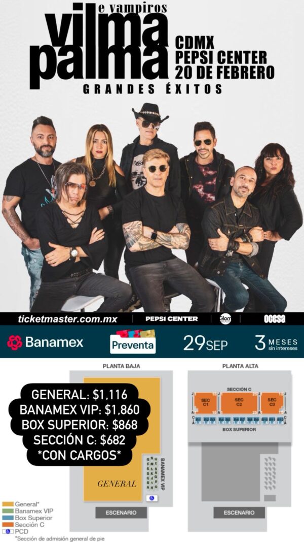 VILMA PALMA E VAMPIROS, 20 de Marzo del 2026, Pepsi Center CDMX - Image 2