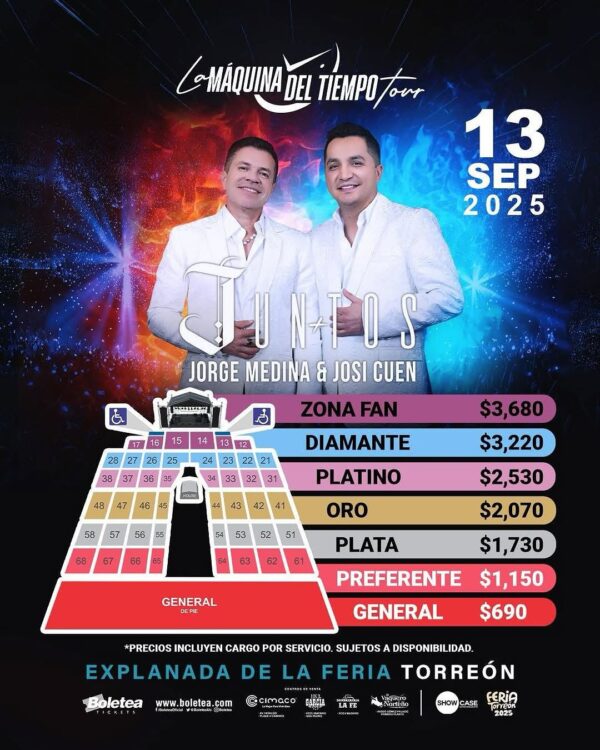Jorge Medina y Josi Cuen 13 Septiembre 2025 Explanada de la Feria Torreon