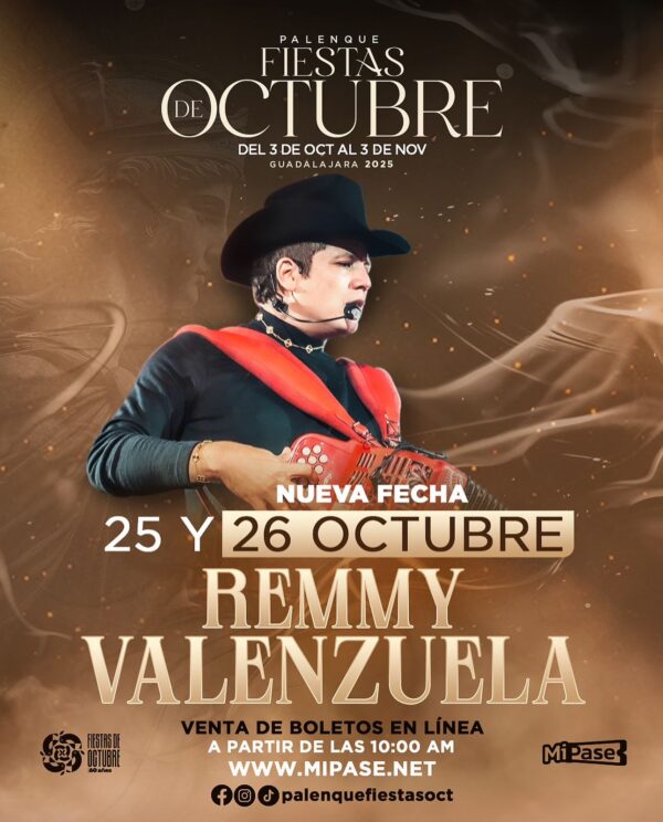 REMMY VALENZUELA, 26 de Octubre 2025, Palenque Fiestas de Octubre GUADALAJARA