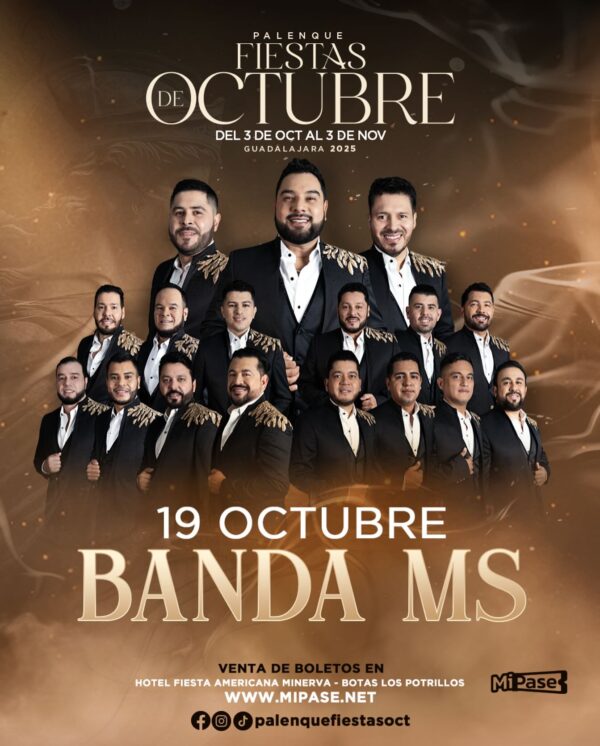 BANDA MS, 19 de Octubre 2025, Palenque Fiestas de Octubre GUADALAJARA