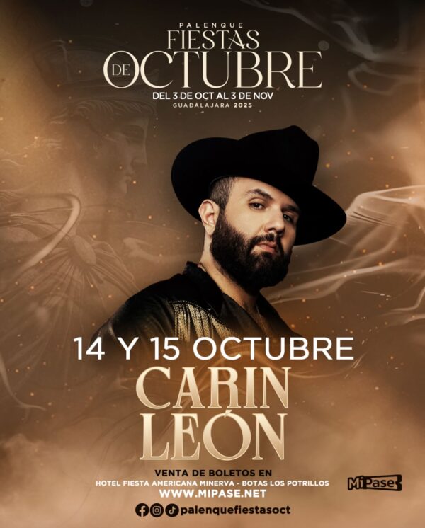 CARIN LEÓN, 15 de Octubre 2025, Palenque Fiestas de Octubre GUADALAJARA