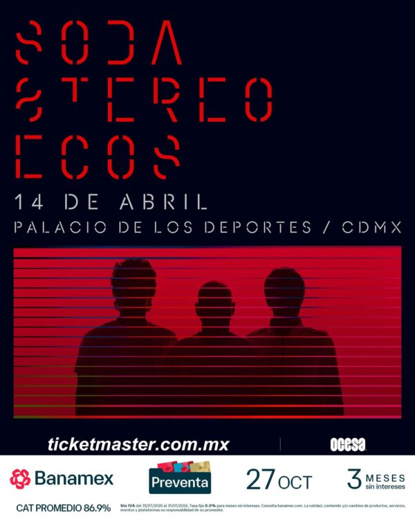 SODA STEREO  14 de Abril del 2026 Palacio de los Deportes  CDMX