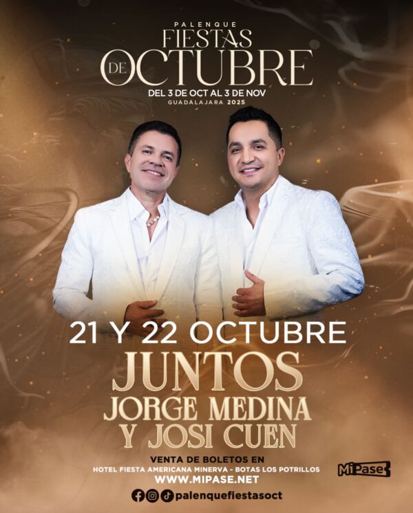 JORGE MEDINA Y JOSI CUEN, 21 de Octubre 2025, Palenque Fiestas de Octubre GUADALAJARA