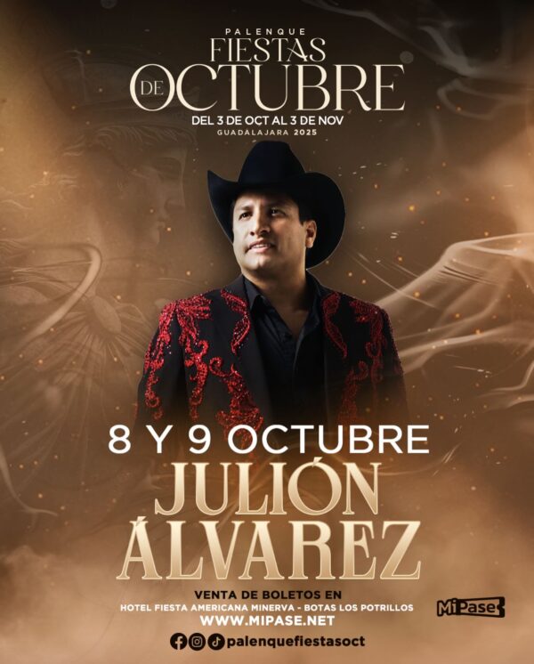 JULION ALVAREZ, 09 de Octubre 2025, Palenque Fiestas de Octubre GUADALAJARA
