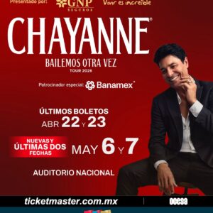 Chayanne 🕺🏽 Bailemos Otra Vez Tour 💃🏽 🗓️ 6 y 7 de Mayo del 2026 🗓️ 🏟️ Auditorio Nacional 🏟️ 📍 CDMX📍 🇲🇽 México 🇲🇽