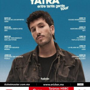 Sebastián Yatra Fecha: 23 de mayo de 2026 Palacio de los Deportes Ciudad de México MSI 3 y 5 meses sin intereses