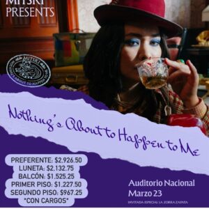 Mitski 23 Marzo 2026 Auditorio Nacional Cdmx Boletos