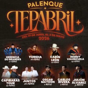 Yuridia 18 abril  Abril Palenque Tepabril 2026