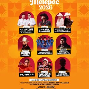 Yuridia  14  de mayo  Palenque Metepec 2026