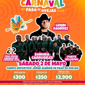 Boletos Lenin Ramírez Paso de Ovejas 2026 | Carnaval | Desde $300 | Paga OXXO