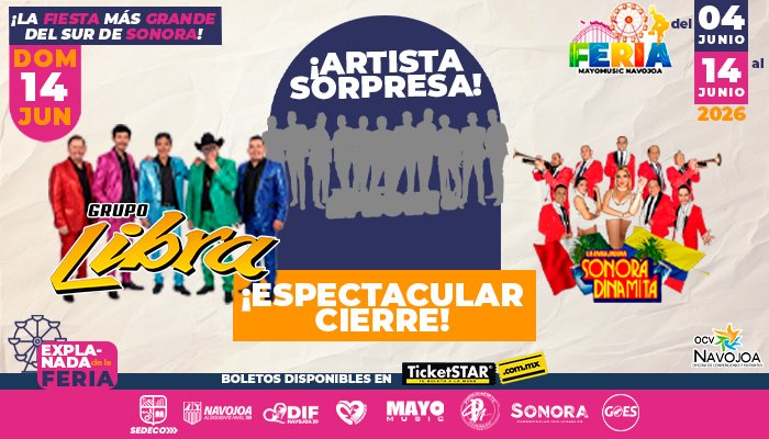 GRUPO LIBRA 14 JUNIO 2026 FERIA MAYOMUSIC NAVOJOA 2026 Navojoa SONORA