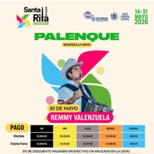 remmy valenzuela palenque santa rita chihuahua 2026 boletos 30 mayo